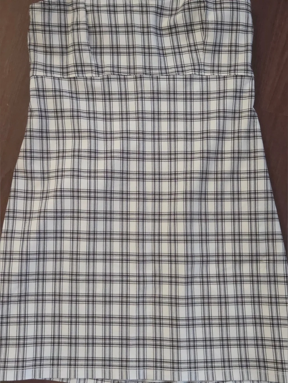 Hollister White and Black Plaid Mini Spaghetti Strap Dress - Picture 4 of 10